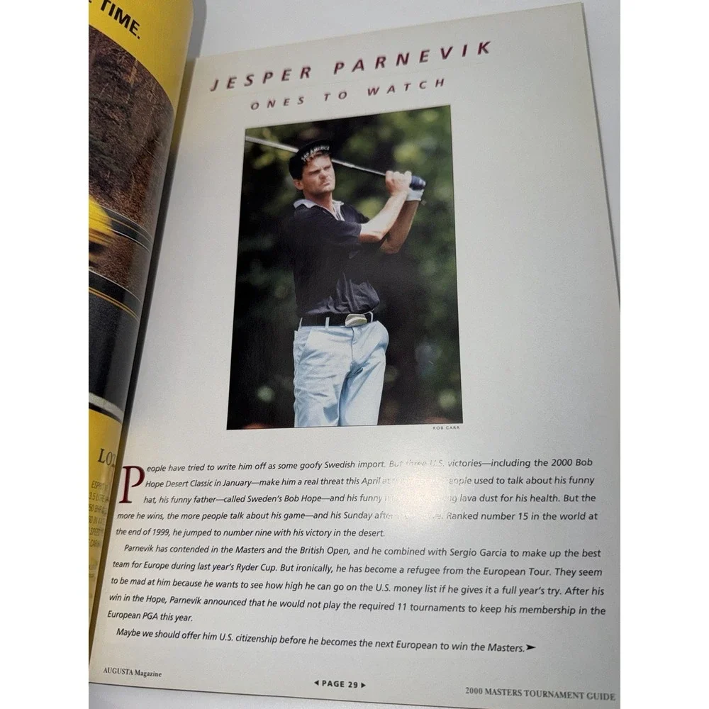 Masters 2000 Tournament Guide Augusta Magazine Tiger Woods Era
